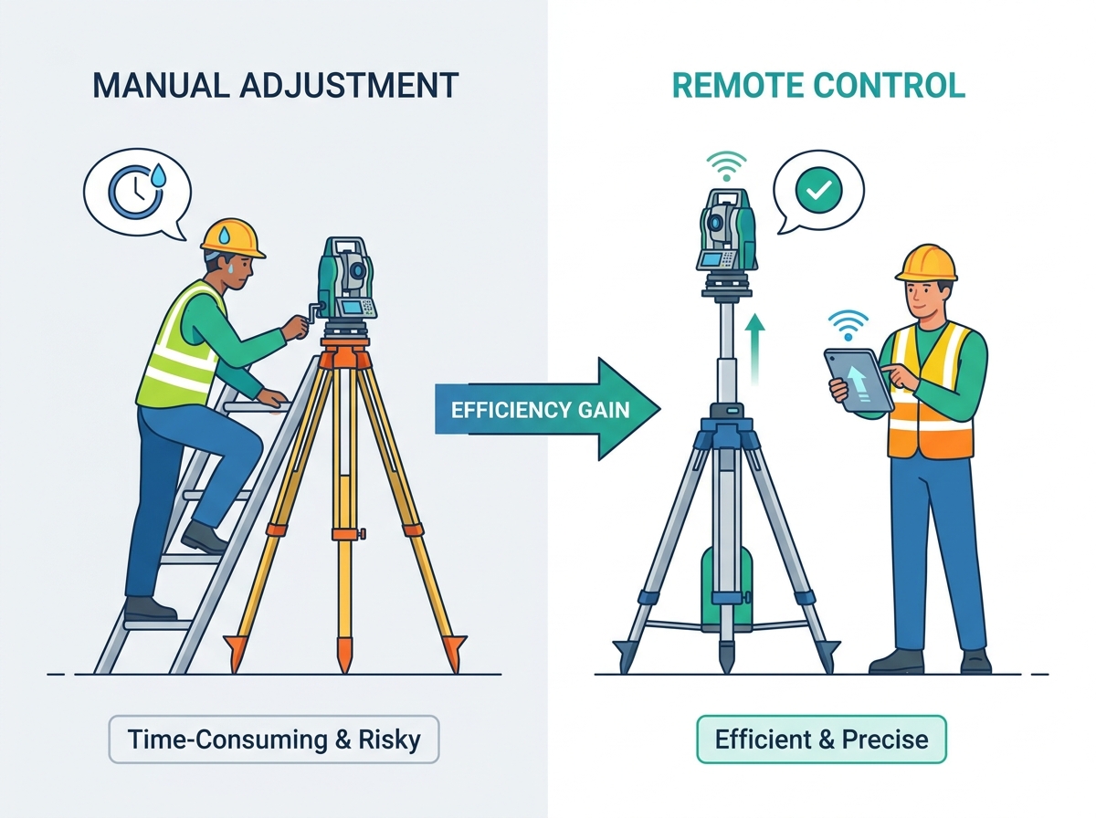 İnşaat D&uuml;zeninde Uzaktan Kumandalı Y&uuml;kseklik Tripod